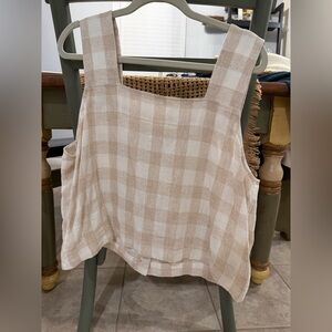 Madewell Beige Checkered Tank Top